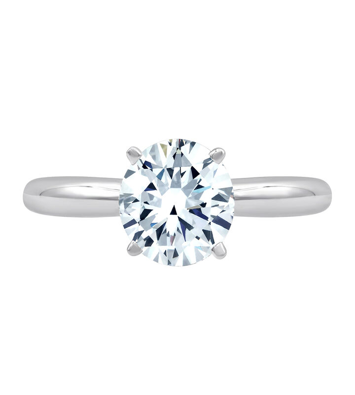 Brilliant-Cut Lab Grown 1ct. Diamond Solitaire Engagement Ring in 14k White Gold image number null